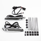 Ciro3D Brake & Tail Lights Chrome LED Lit Saddlebag Hinge Covers - Smoke Lenses